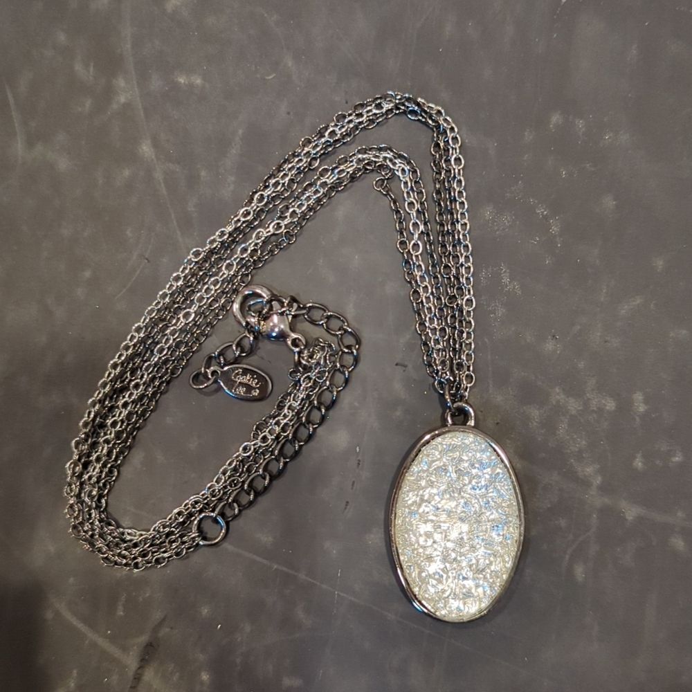Cookie Lee faceted stone pendant necklace